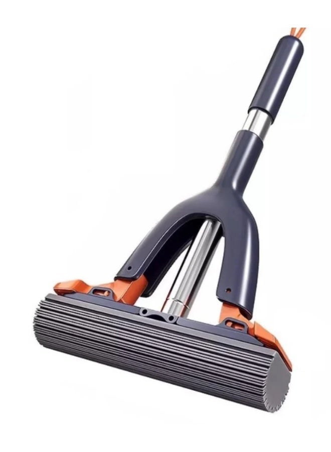 Foam floor mop with a durable, rust-resistant stainless steel handle - Image 1