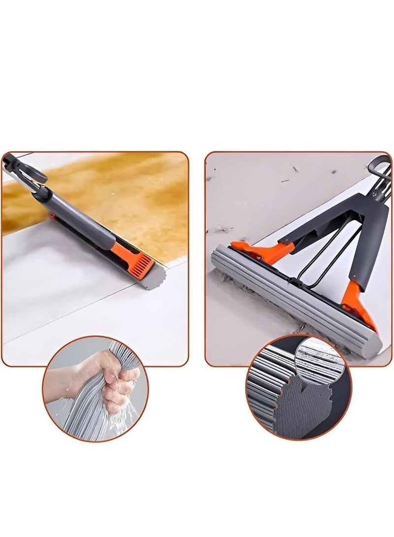 Foam floor mop with a durable, rust-resistant stainless steel handle - Image 2