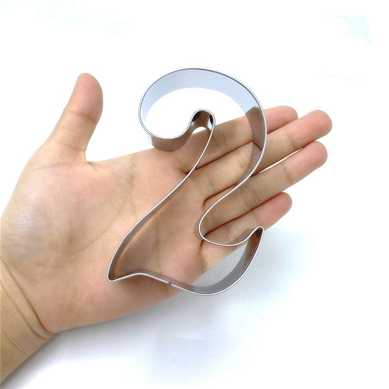 LILIAO LILIAO Number 2 Cookie Fondant Biscuit Cutter for Birthday/Anniversary/Special Day - 2.6 x 4 inches - Stainless Steel - Image 3