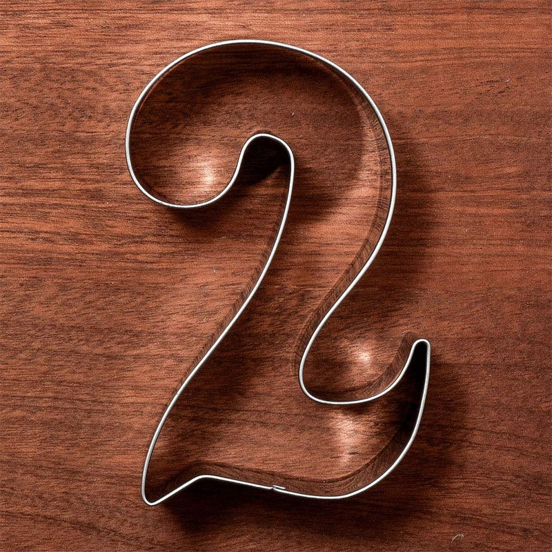 LILIAO LILIAO Number 2 Cookie Fondant Biscuit Cutter for Birthday/Anniversary/Special Day - 2.6 x 4 inches - Stainless Steel - Image 4