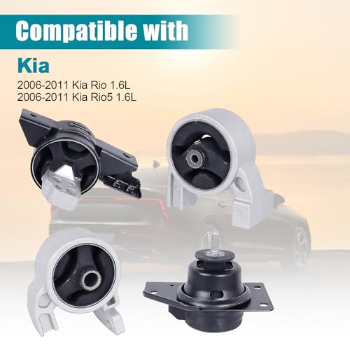 BEBLEPANY Engine Motor & Transmission Mount Kit 4pcs Compatible with Fits 2006-2011 Hyundai Accent 1.6L Replace A7164 A7159 A7152 A7136 - Image 2