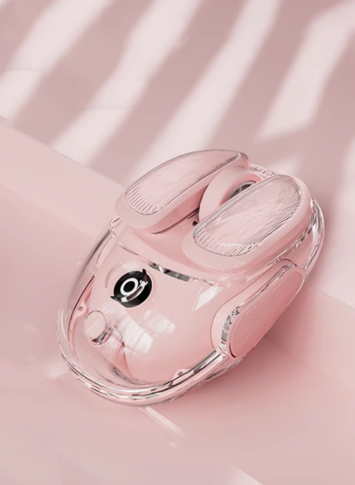 Wireless Bluetooth Mouse Silent Office Laptop Rechargeable Rouge Powder 【2.4G Wireless+Bluetooth 5.0】 Transparent Design - Image 1