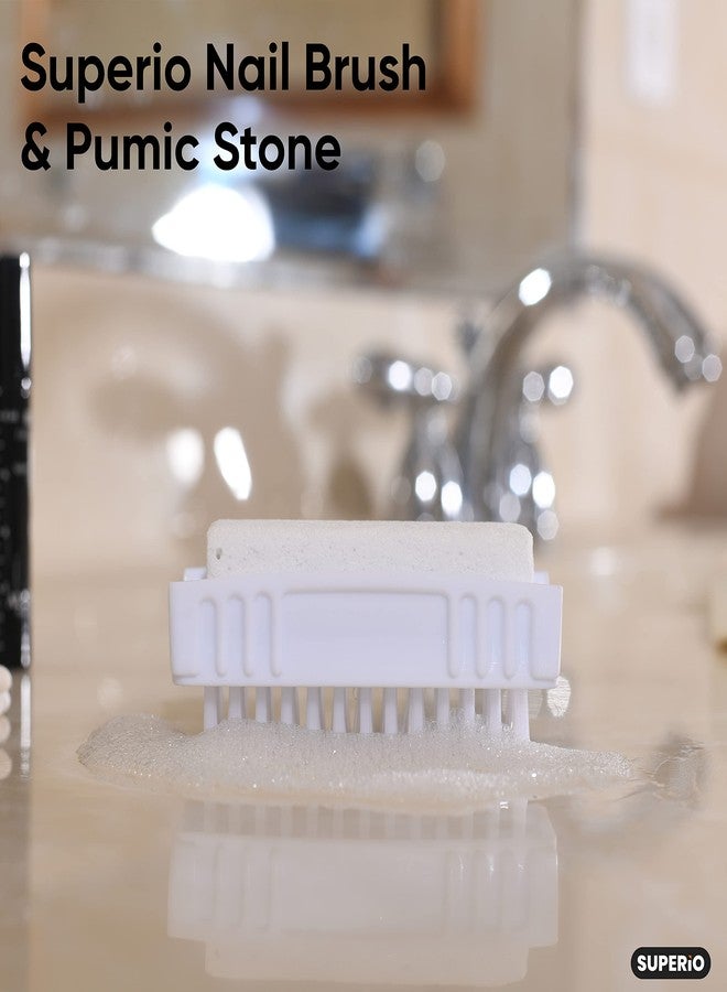 Superio 3 Pack Nail Brush with Pumice Stone Dual Side Shower Brush Bathroom Foot Scrubber Exfoliates Dry Dead Skin, Removes Callus on Hand Heels, Smooths Skin - Image 3