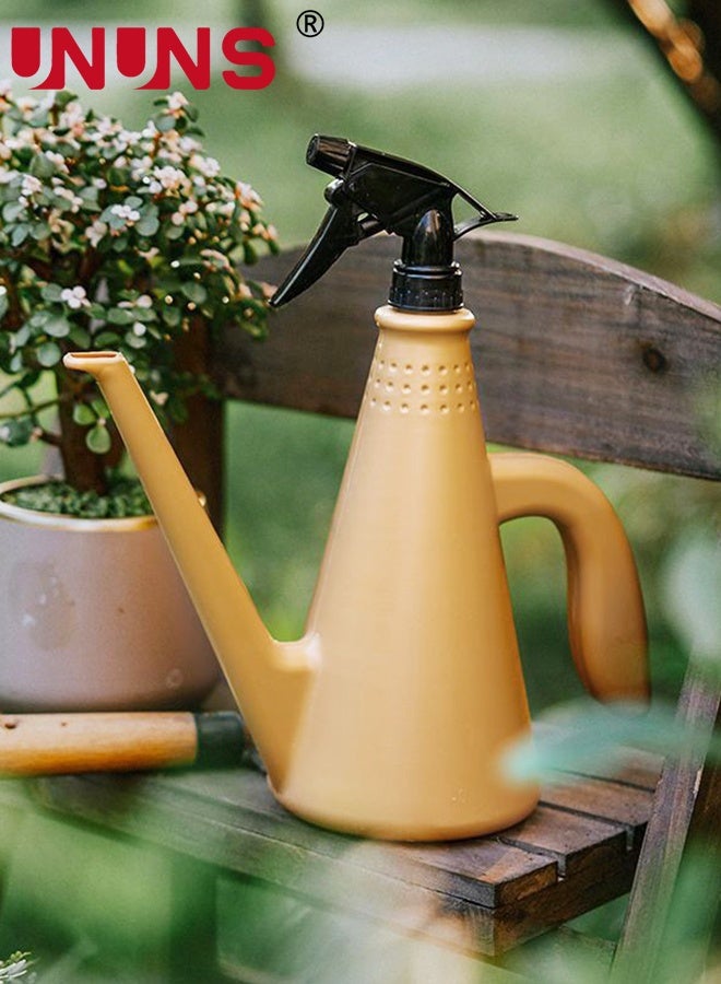 UNUNS Watering Can,2-in-1 Watering Can and Sprayer,Multifunctional Small Watering Cans,Spray Bottle,Watering Can for Indoor Plants House Plant Garden Flower Office,Brown - Image 1