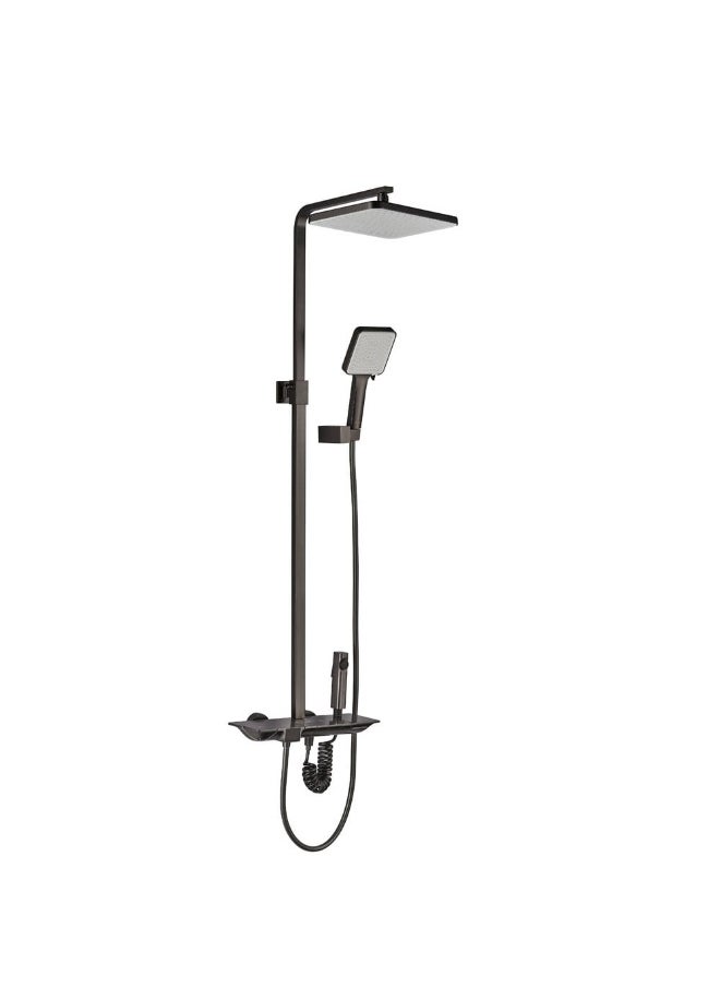 DANUBE HOME Milano Queen Plus Rain Shower Matt Grey | Brass/Stainless Steel Rain Shower | Rain Shower Set For Toilet Bathroom Washroom Shower Room - Grey  - Image 2