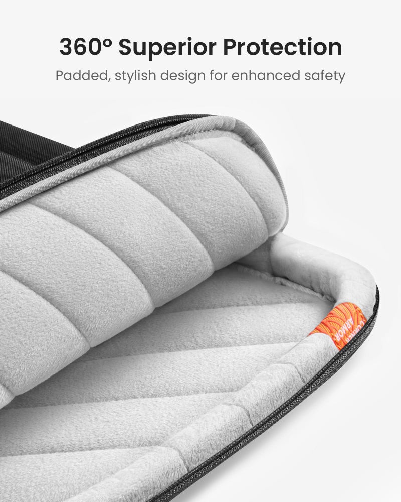 Tomtoc حافظة لابتوب tomtoc 360° الواقية لابتوب بحجم 13.5-14.4 بوصة Surface Laptop 6/5/Studio 2/1، Surface Book، حقيبة مقاومة للماء وصدمات لحمل Acer Aspire/Swift، ASUS Vivobook/Zenbook 14، باللون الأسود - Image 4