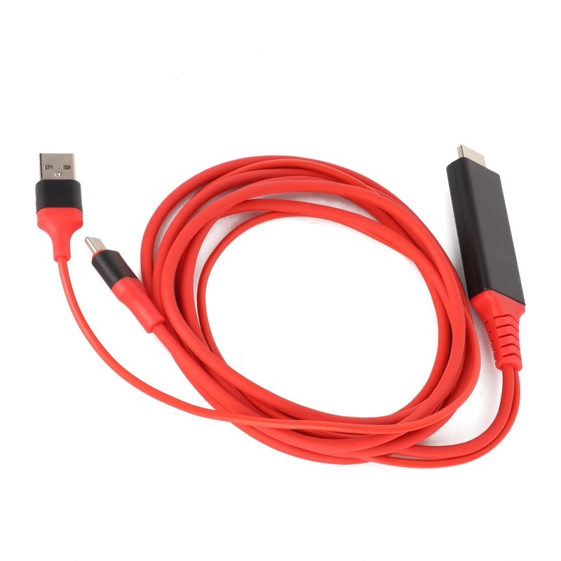 USB C Hdmi Adapter: 6 Feet Red Cable - 4K 3840 X 2160 At 30Hz Plug And Play For Samsung Lg Huawei Phone To Tv Connection - Image 5