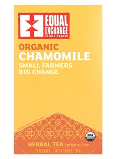 Equal Exchange Organic Chamomile Herbal Tea Caffeine Free 20 Tea Bags 0.85 oz (24 g) 