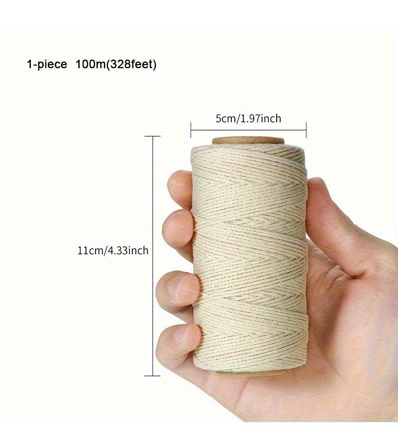 Natural Beige Butchers Twine 328Ft Cooking String Food Safe For Grilling Sausages Crafts - Image 2