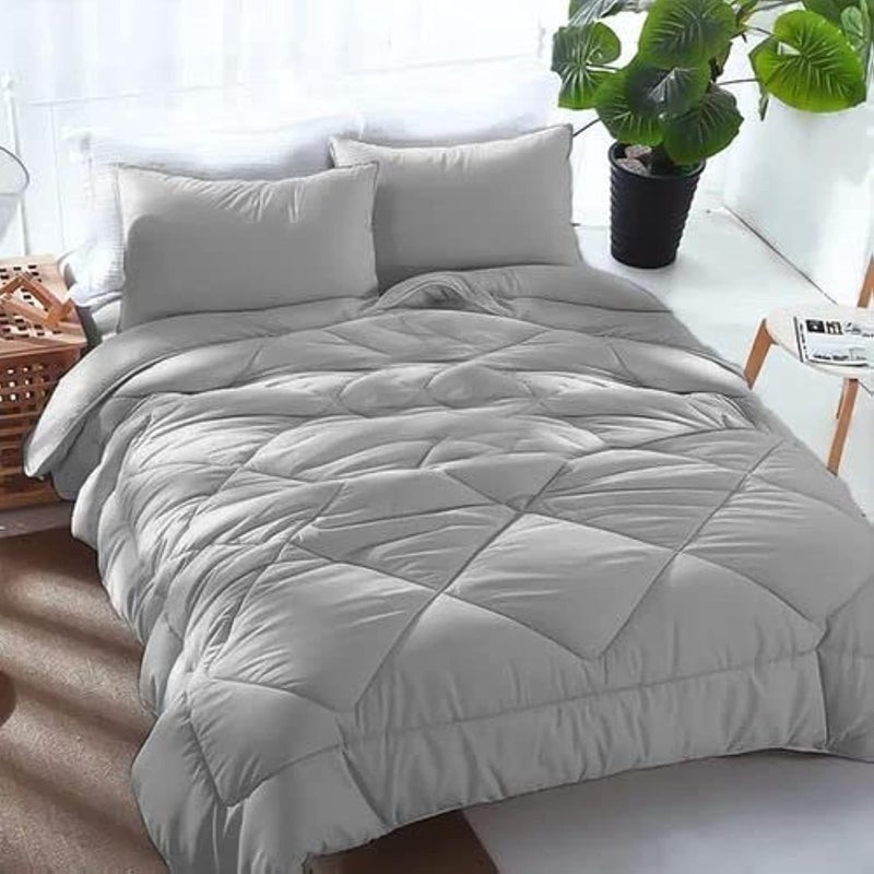 LINE ASLEP Winter Fiber Quilt, Polyester and Cotton Blend, Grey, 180 * 225