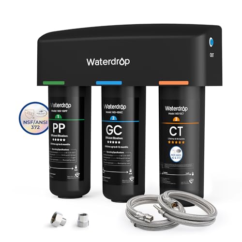 Waterdrop TSA 8 Layer Under Sink Water Filter System, Under Sink Water Filtration System, Reduces PFAS, PFOA/PFOS, Fluoride, Chlorine, Bad Taste & Odor, NSF/ANSI 42 Certified Element, USA Tech - Image 1