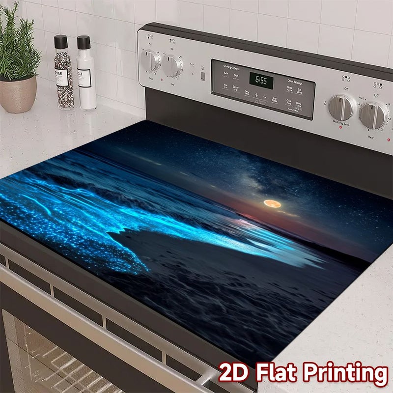 2D Flat Printing Heat Resistant Stove Mat 20.5x28.3 Inch Versatile Kitchen Accessories for Induction Cooker - Image 1