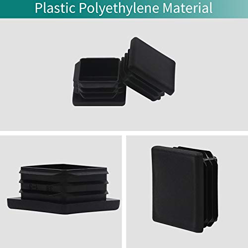FiveEyes 2" 2x2 Square Tubing Plastic Plug,2 Inch End Cap (10 Pack) 2"x2" 2 Inch Square Tube End Cap Fence Post Pipe Cover Tubing Insert Chair Glide Finishing Plug - Image 3