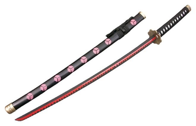 Wooden Sword Toy  – Black with Purple Symbol – Anime Cosplay Collectible 104cm - Image 1