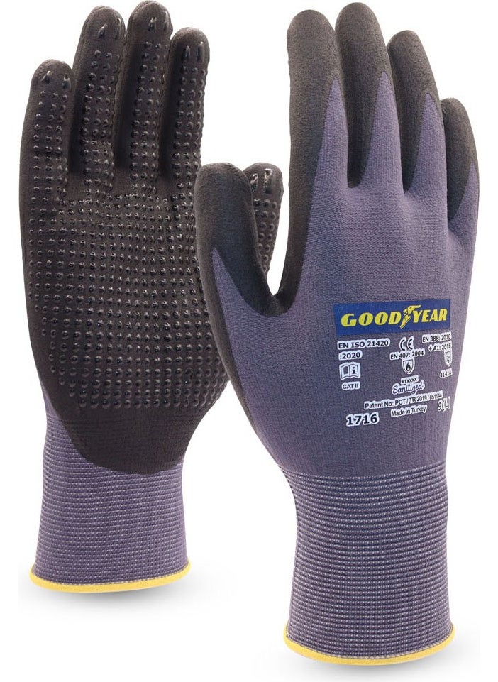 GOODYEAR Work Gloves - 1716 Black - 9 