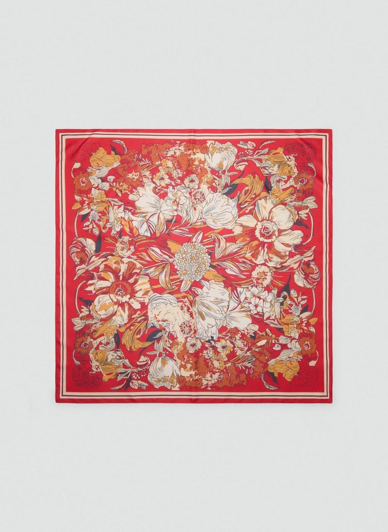 MANGO Floral satin scarf - Image 3