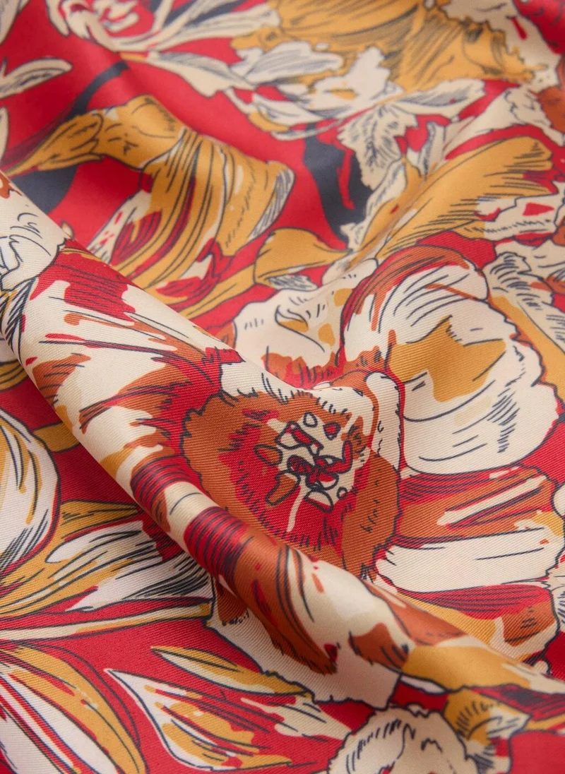 مانجو Floral satin scarf