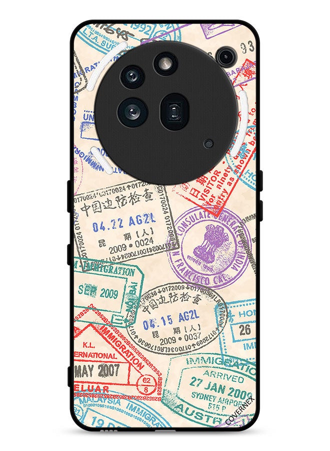 Covernex Nothing Phone (3a) Pro Protective Case Cover Travel Stamps Pattern - Image 1