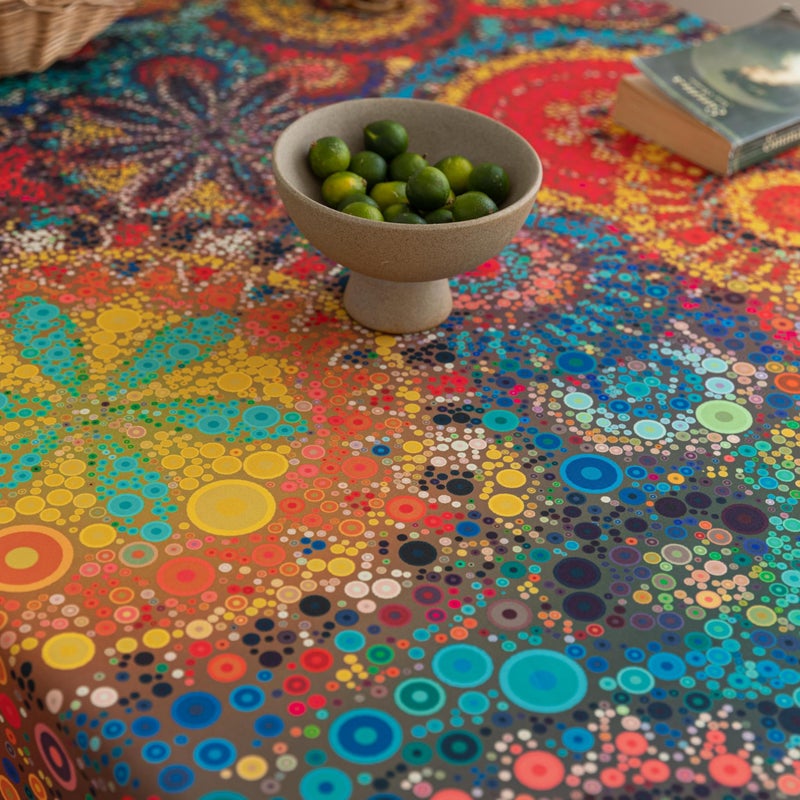 Erbnaryx Boho Tablecloth for Square Tables,Fringed Edges with Geometric Pattern Tablecloths,Farmhouse Floral Table Cover Cloth Decorative for Kitchen Dining Room,59"x 70" - Image 4