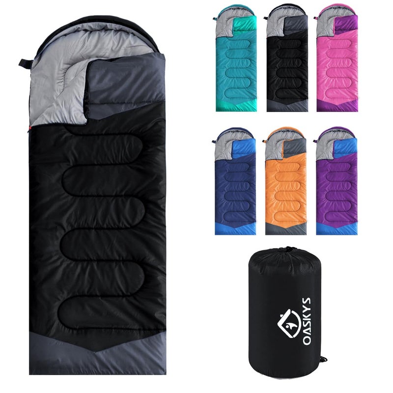 oaskys Camping Sleeping Bag - 3 Season Warm & Cool Weather - Summer Spring Fall Lightweight Waterproof for Adults Kids - Camping Gear Equipment, Traveling, and Outdoors - Image 1