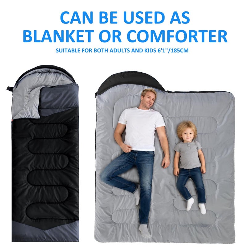 oaskys Camping Sleeping Bag - 3 Season Warm & Cool Weather - Summer Spring Fall Lightweight Waterproof for Adults Kids - Camping Gear Equipment, Traveling, and Outdoors - Image 3