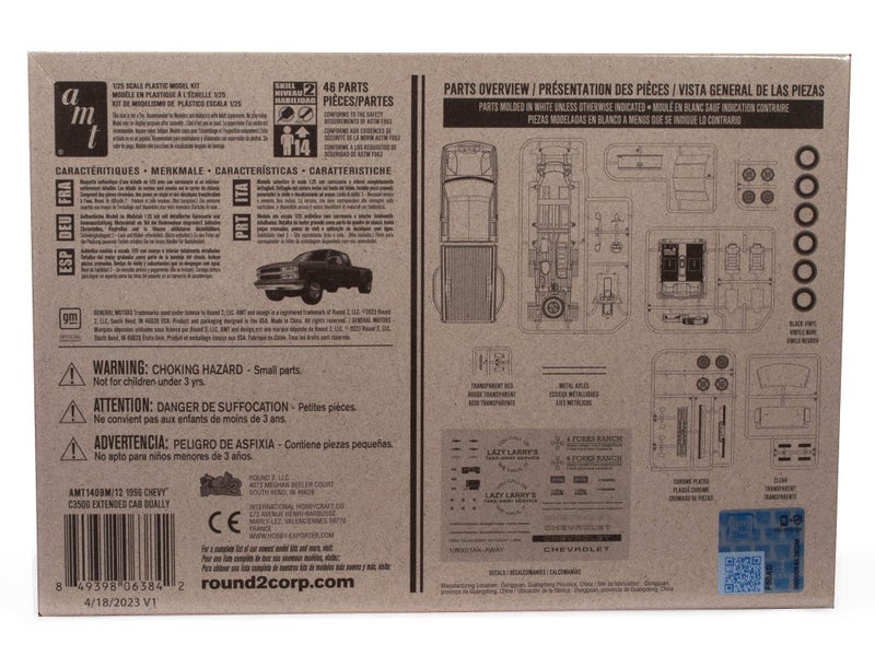 AMT 1996 Chevrolet C-3500 Dually Pickup Easy Build New Tooling 1:25 Scale Model Kit - Image 4