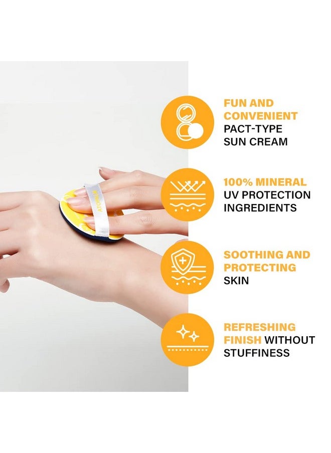 Atopalm - Tok Facial Sun Pact 15G Spf43 Pa+++ Zinc Sunscreen For Sensitive Skin Dry Moisturizing Protection Korean Mineral Cream - Image 1