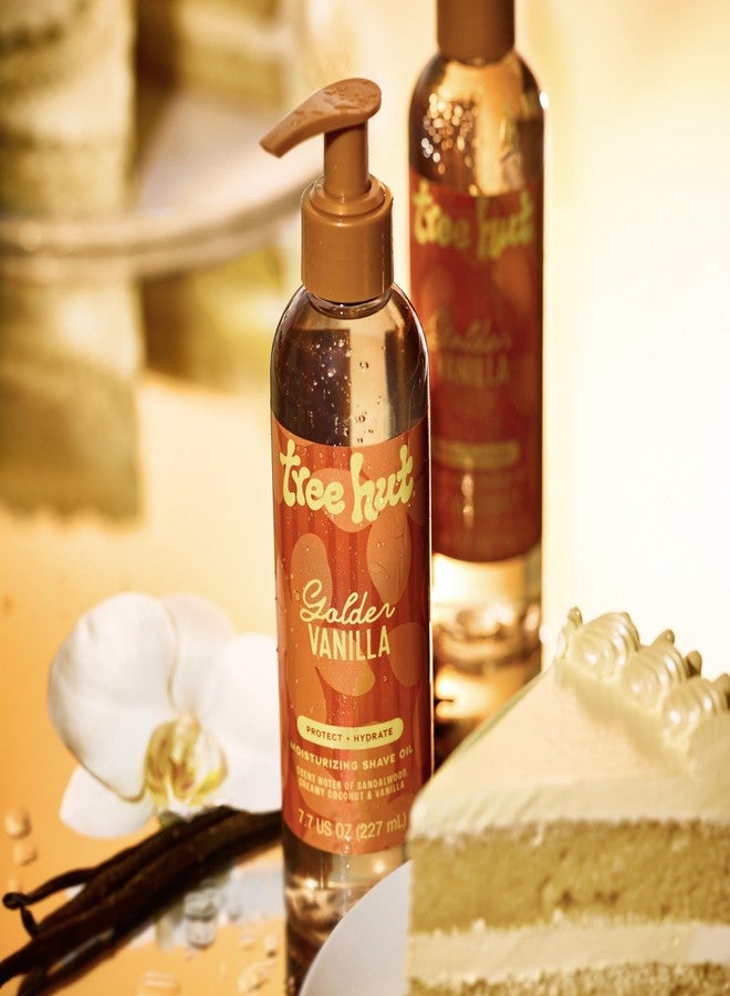 Tree Hut Golden Vanilla Moisturizing Shave Oil, Hydrating & Nourishing Shave with Shea Butter & Natural Oils, Helps Prevent Bumps & Irritation, Smooth & Soft Skin, Shaving Cream Alternative, 7.7 oz - Image 4