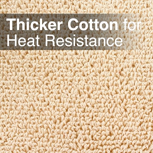 RITZ Terry Pocket Mitt & Hot Pad: Unparalleled Heat Resistant, Durable 100% Cotton – Ergonomically Designed for Optimal Grip – Easy-Care Machine Washable – 2-Pack, Latte - Image 4