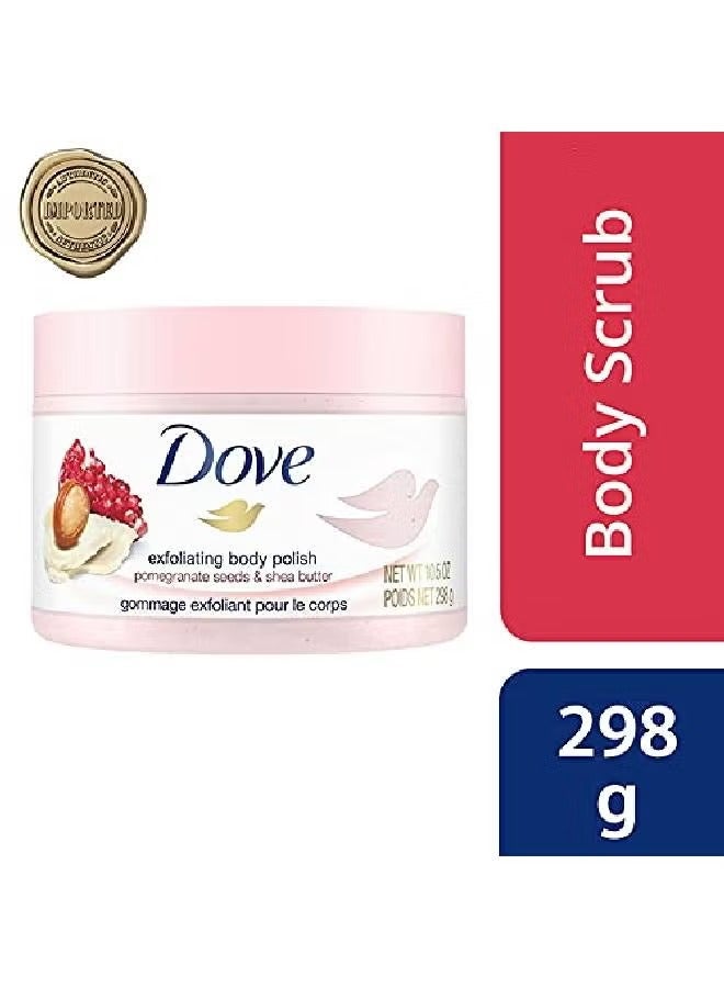 دوف مقشر الجسم المرطب بزبدة الشيا وبذور الرمان؛ يغذي ويرطب البشرة الناعمة؛ خالٍ من الكبريتات، 298 جرام - Image 2