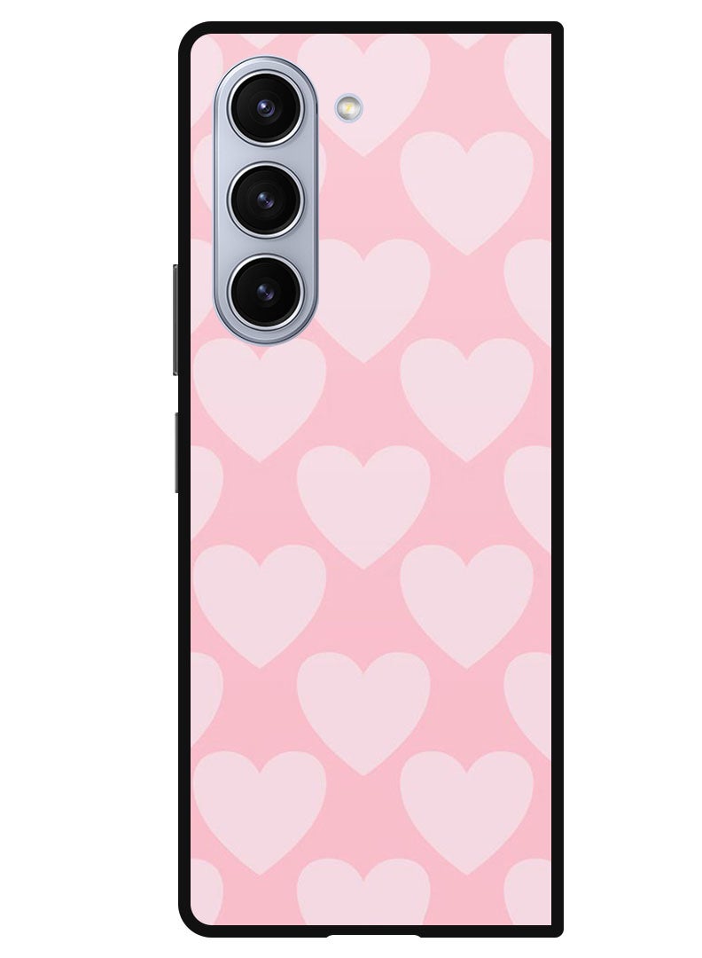 Theodor Protective Case Anti Scratch Shock Proof Bumper Cover For Samsung Galaxy Z Fold 5 Pink Hearts - Image 1