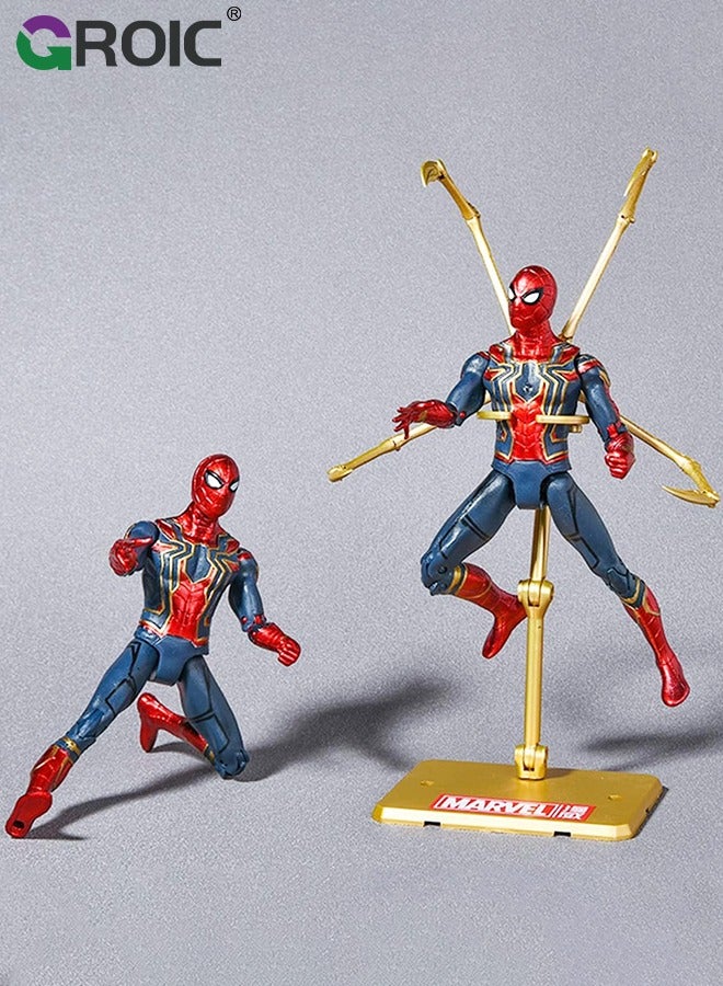 GROIC 7.5" Spider-Man Action Figure Marvel Super Hero Themed Figure Doll, Movable Toy Integrated Suit Action Figure, Avengers Marvel Upgrade Edition Home Office Decoration Flexible Model for Movie Game Fans - Image 4