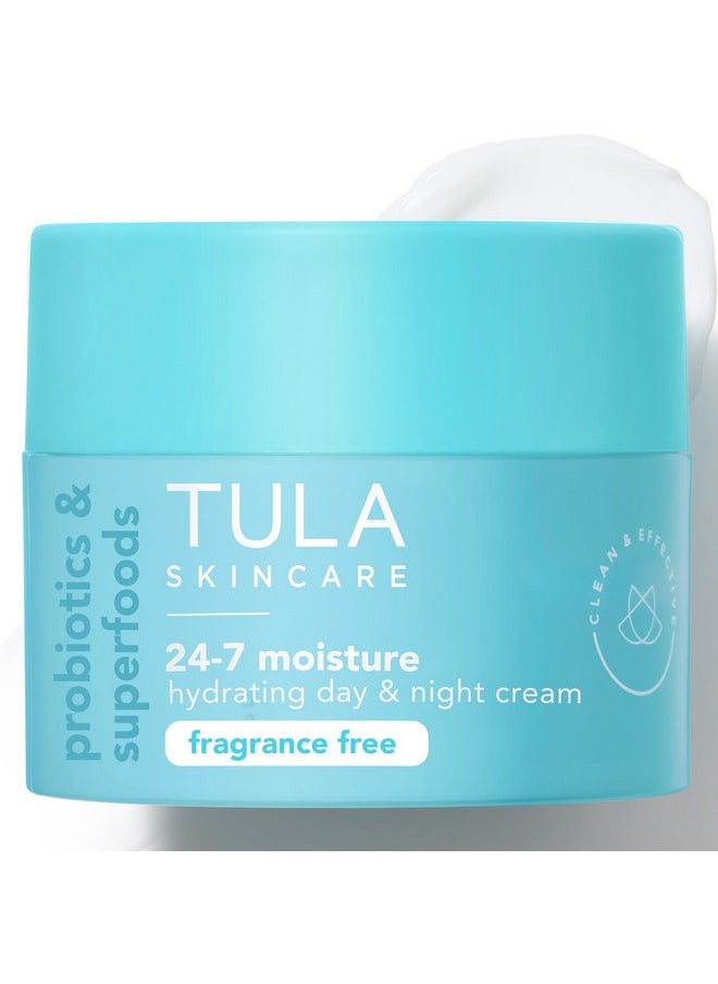 TULA TULA Skin Care 24-7 Hydrating Day & Night Cream Fragrance Free - Nourishing Moisturizer for Face, Maintain Skin Balance & Improve Skin Smoothness, Contains Watermelon & Apple Extract, 1.5 oz.  - Image 1