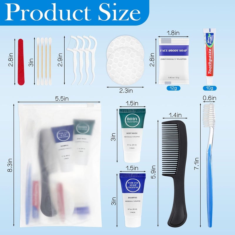 Zhjianup Toiletry Kits Travel Essentials Disposable Hygiene in Bulk, Trial Size Toiletries Supplies Individually Wrapped Traveling Personal Care Items, for Camping, Hotel, Homeless, Charity, 8-in-1 (40-Pack) - Image 2