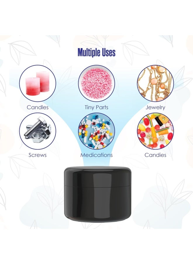 Houseables Black Jars With Lids, 2 Oz Jars With Lids, Cosmetic Jars, Cosmetic Containers With Lids, Body Butter Containers, Black Jar, Black Container, Small Jars, Lotion Jars, For Cream, Salve, Makeup, 24 Pack - Image 5