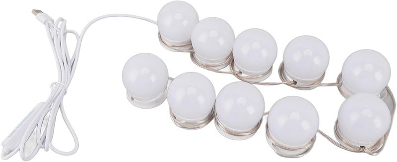 مصابيح LED للمكياج قابلة للتعتيم مع 10 مصابيح USB قابلة لضبط اللون لغرفة المكياج والحمام، سهلة التركيب لمرآة المكياج مادة ABS وPC - Image 3
