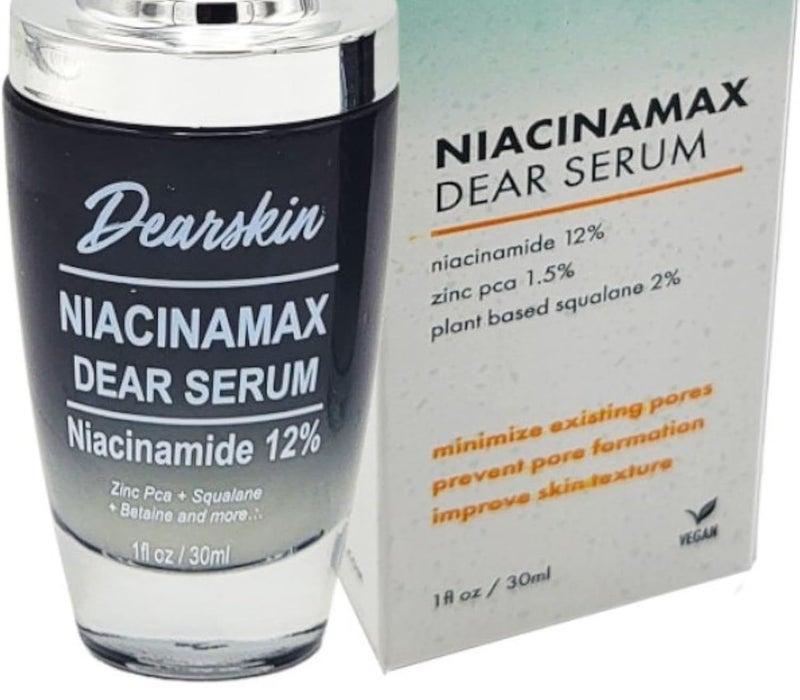 Niacinamide Serum Pore Minimizer Nacinamide 12 Zinc PCA Aqua Squalane  Vitamin E Uneven Skin Tone Elasticity Wrinkles  Blemishes Anti Aging Niacinamax Dear Serum