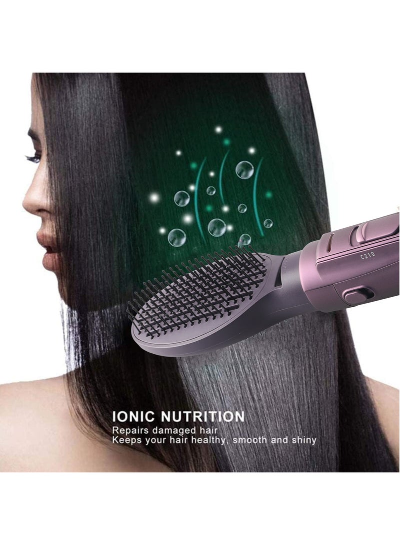 ريبون 1200W Hair Dryer Brush 4 In 1 Hot Air Styler Negative Ion Blow Dryer for Hair Styling Drying Volumizing Curling with Ion Care High-Speed Motor with 2 Attachments Purple - Image 5