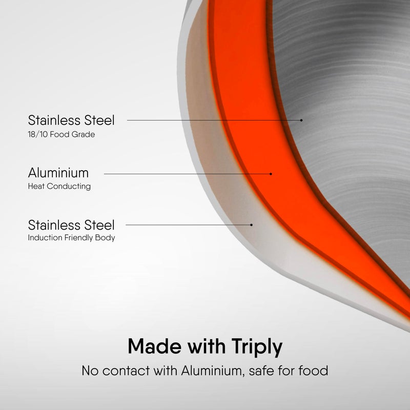 Stahl بان تادكا من ستال ثلاثي الفولاذ المقاوم للصدأ، مقلاة تحريض، 300 مل، 10 سم - Image 3