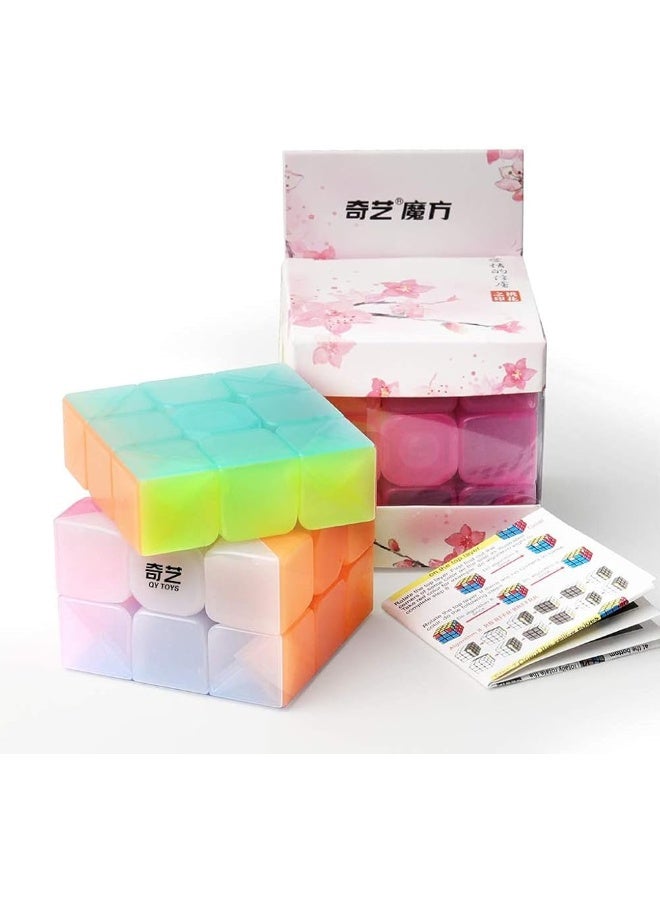D-FantiX مكعب السرعة DFantiX QY Toys Warrior W 3x3 جيلي 3x3x3 مكعب سحري ألغاز شفاف بألوان باستيل - Image 4