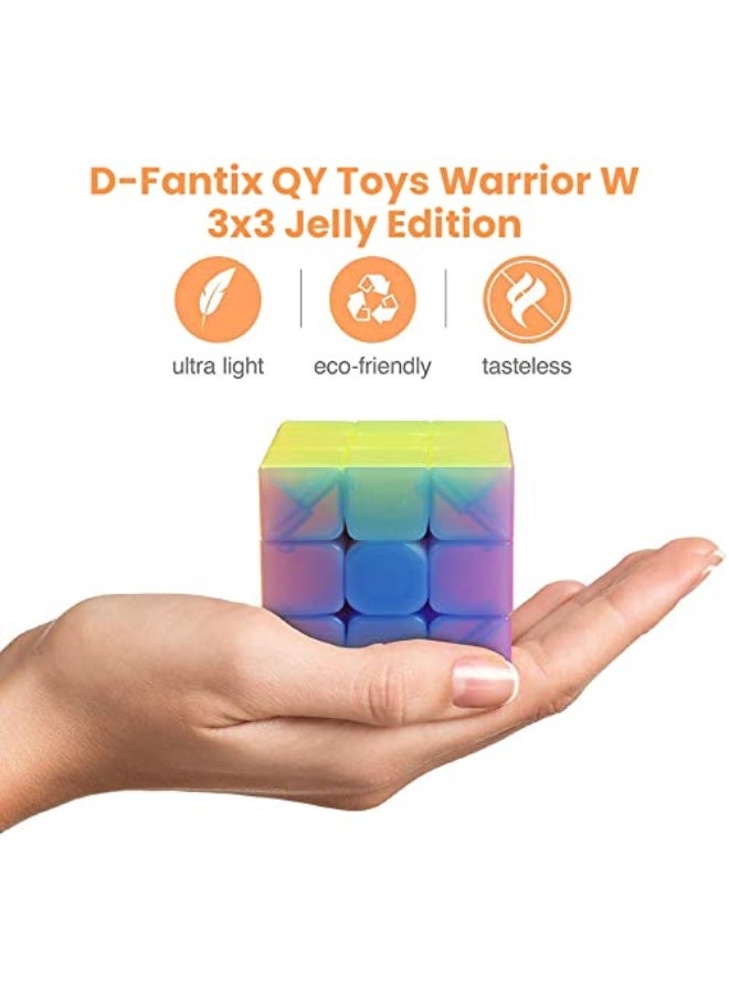 D-FantiX مكعب السرعة DFantiX QY Toys Warrior W 3x3 جيلي 3x3x3 مكعب سحري ألغاز شفاف بألوان باستيل - Image 2