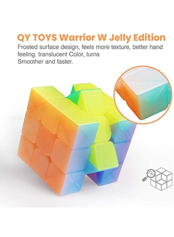 D-FantiX مكعب السرعة DFantiX QY Toys Warrior W 3x3 جيلي 3x3x3 مكعب سحري ألغاز شفاف بألوان باستيل - Image 1
