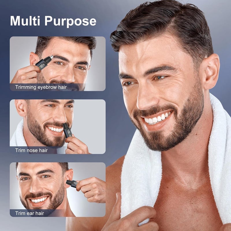 Nose Hair Trimmer for Men, Portable & Quiet Ear and Nose Hair Trimmer, 10000RPM Motor, Type-C USB Rechargeable, Waterproof Dual-Blade Groomer for Men & Women - Image 4