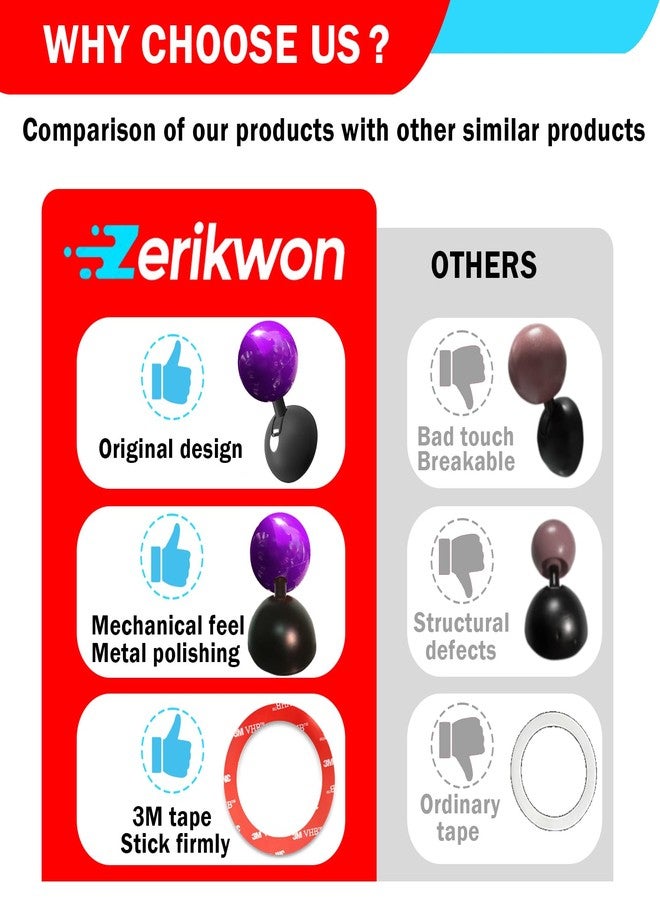 Zerikwon 𝟯𝗠 Tape | Car Joystick Push Start Button Cover, Metal Push to Start Accessories, Car Starter Engine Start Stop Button Cover, Cool Car Accessories Interior Decor Push to Start Button Rocker,（Purple） - Image 2