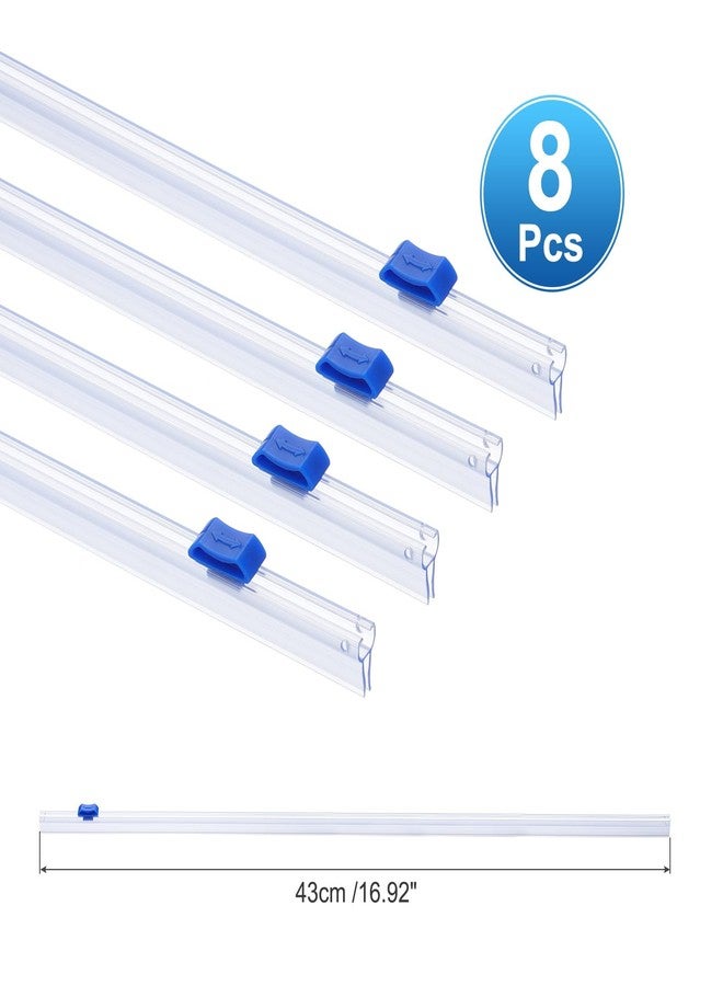 PATIKIL 8pcs Plastic Wrap Cutter, 17in Plastic Wrap Slide Cutter Snap Card Slot Installation Replacement for Aluminum Foil Wax Paper Parchment Paper Wrap Dispenser, Blue - Image 2
