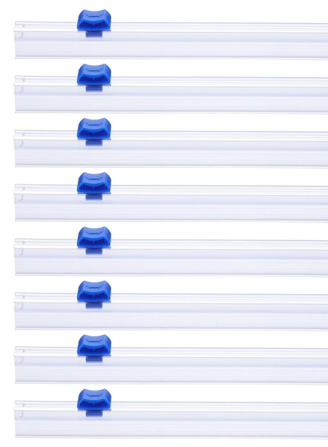 PATIKIL 8pcs Plastic Wrap Cutter, 17in Plastic Wrap Slide Cutter Snap Card Slot Installation Replacement for Aluminum Foil Wax Paper Parchment Paper Wrap Dispenser, Blue - Image 1