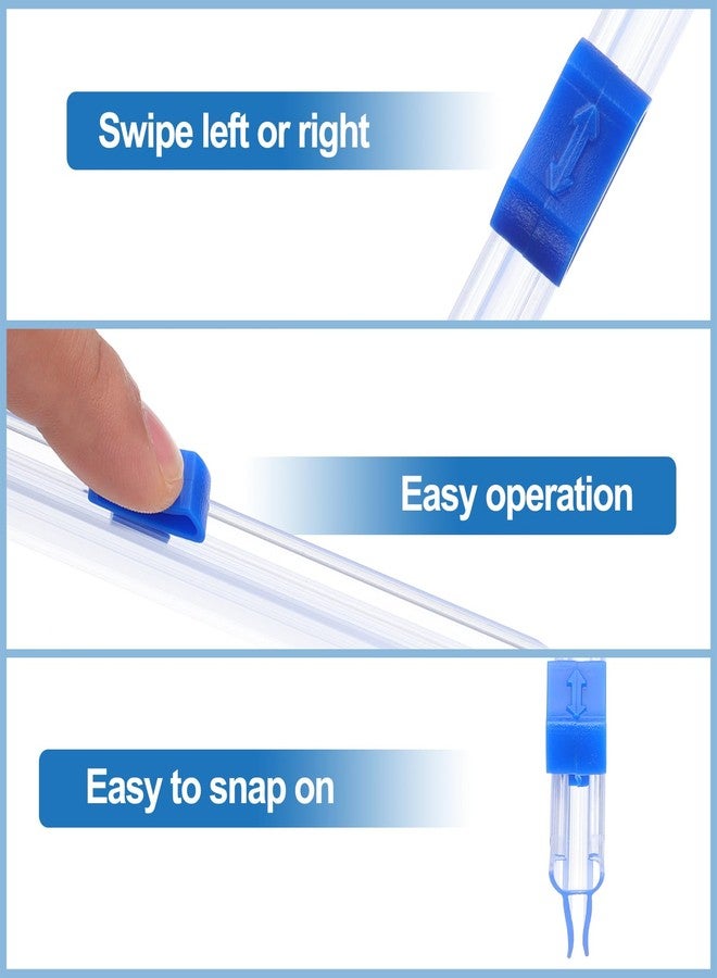 PATIKIL 8pcs Plastic Wrap Cutter, 17in Plastic Wrap Slide Cutter Snap Card Slot Installation Replacement for Aluminum Foil Wax Paper Parchment Paper Wrap Dispenser, Blue - Image 3