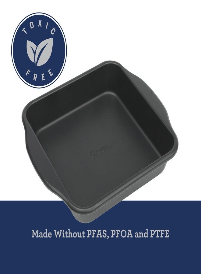 Oster Teston 8" Square Nonstick Carbon Steel Cake/Bake Pan - Matte Black - Image 4