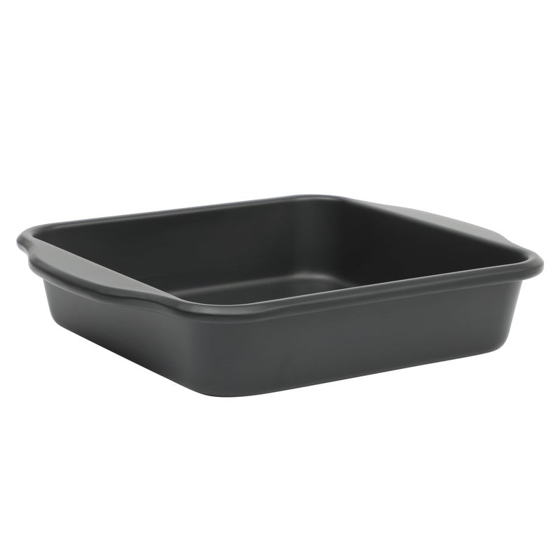 Oster Teston 8" Square Nonstick Carbon Steel Cake/Bake Pan - Matte Black - Image 1