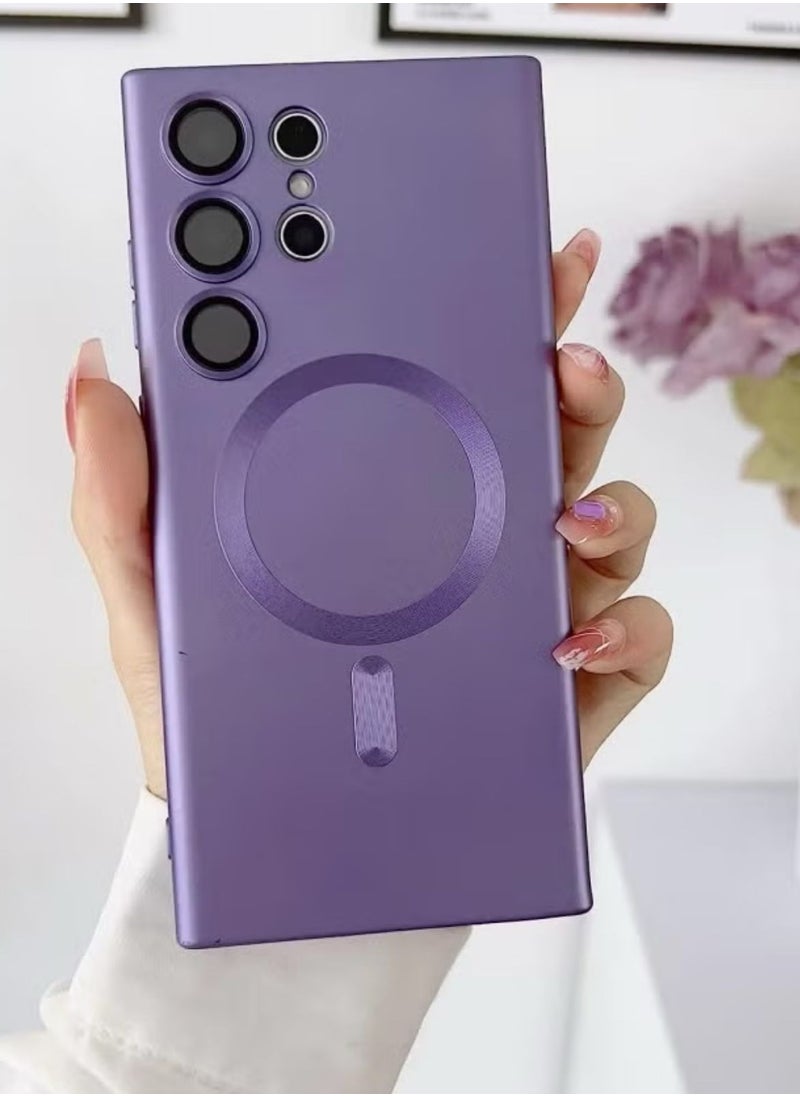 MOXOM Galaxy S23 Ultra Case with Full Camera Lens Protection, Soft TPU Anti-Scratch Shockproof Phone Case with Wireless Charging for Samsung Galaxy S23 Ultra 5G, Purple  - Image 3